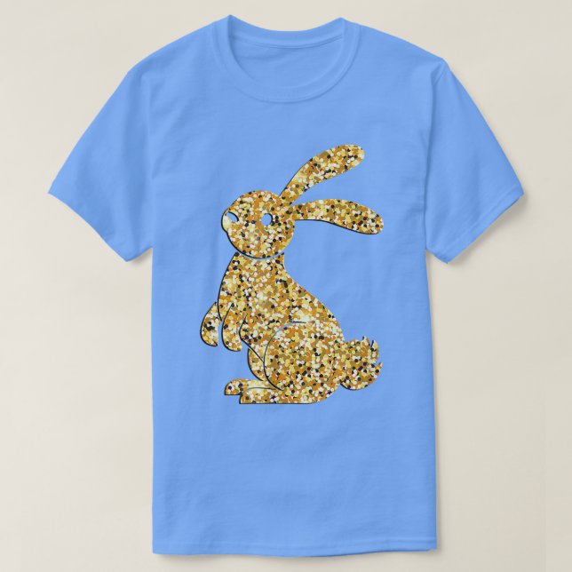 Camiseta Feliz Pascua, conejo dorado (2) (Diseño del anverso)