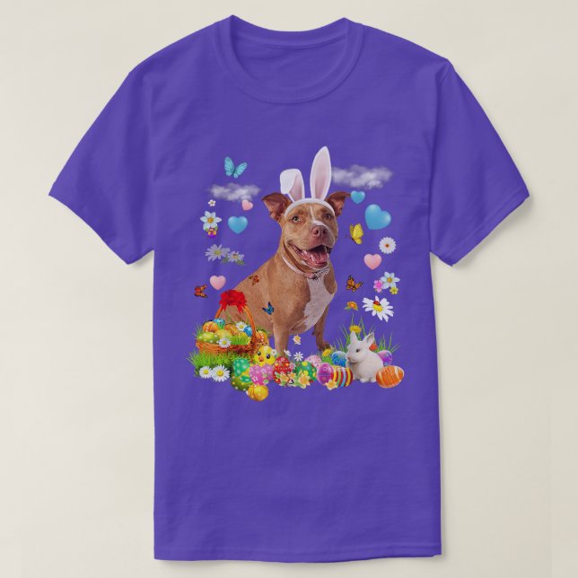Camiseta Feliz Pascua Cría de Huevos de Pitbull (Diseño del anverso)