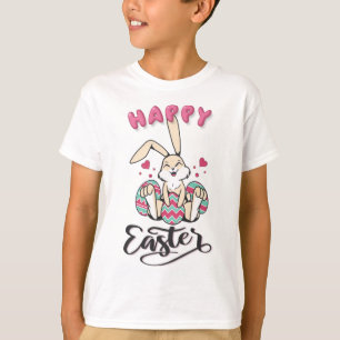 Camiseta Feliz Pascua de parte del simpático conejo de Pasc