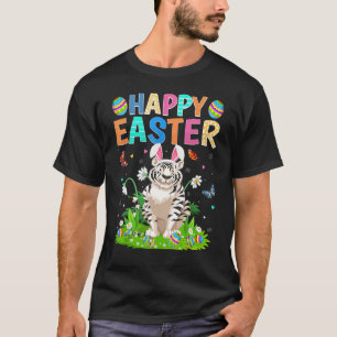 Camiseta Feliz Pascua de Pascua con huevo divertido tigre b