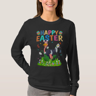 Camiseta Feliz Pascua De Pascua De Aves De Ostrich Gracioso