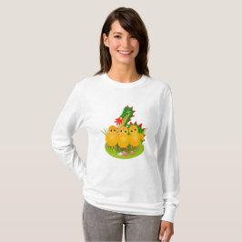 Camiseta Feliz Pascua de tres pollitos y el Dragón de Mons