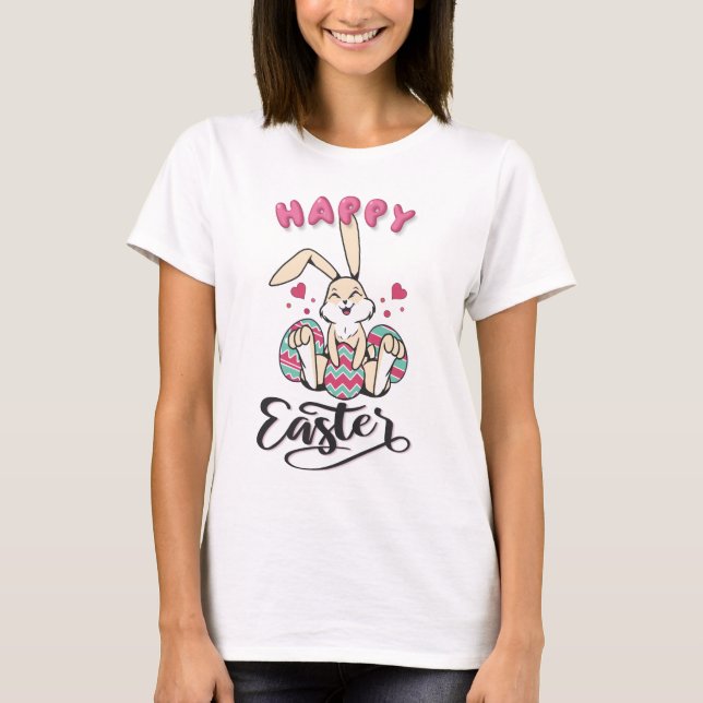 Camiseta Feliz Pascua desde el encantador conejo de Pascua (Anverso)