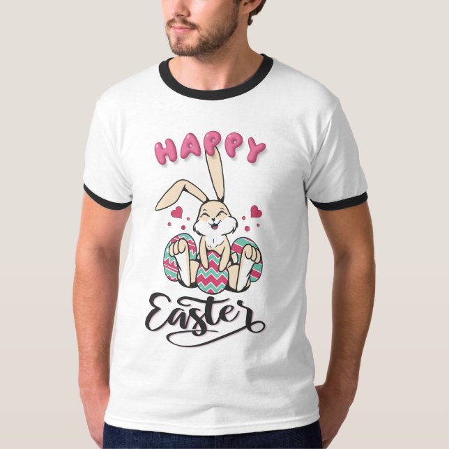 Camiseta Feliz Pascua desde el encantador conejo de Pascua (Anverso)