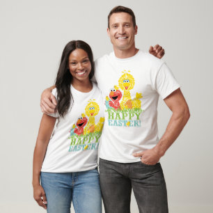 Camiseta Feliz Pascua desde Elmo y Big Bird
