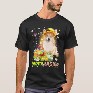 Camiseta Feliz Pascua, dulce conejillo de cerdo Corgi huevo