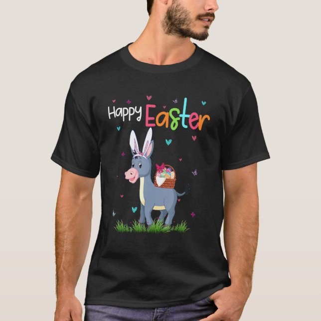 Camiseta Feliz Pascua, dulce conejito de burro, burro de Pa (Anverso)