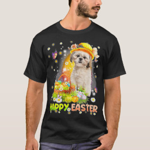 Camiseta Feliz Pascua, dulce conejito, perro chih Tzu, cest