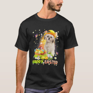 Camiseta Feliz Pascua, dulce conejito, perro chih Tzu, cest