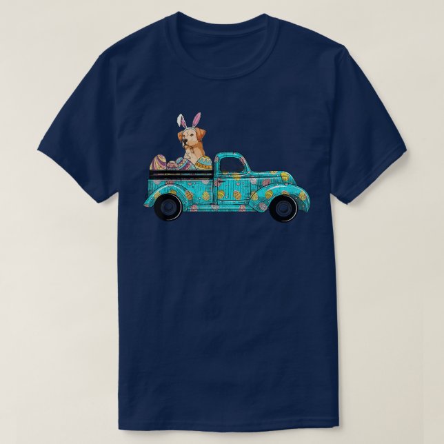 Camiseta Feliz Pascua, dulce conejito perro Labrador huevos (Diseño del anverso)