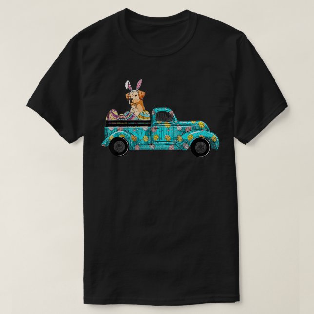 Camiseta Feliz Pascua, dulce conejito perro Labrador huevos (Diseño del anverso)