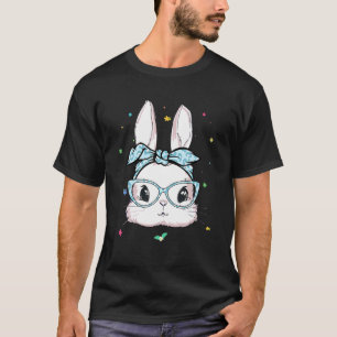 Camiseta Feliz Pascua, dulce conejo con cara de leopardo co