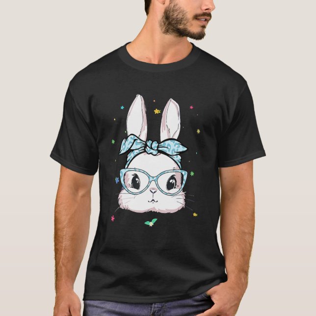 Camiseta Feliz Pascua, dulce conejo con cara de leopardo co (Anverso)