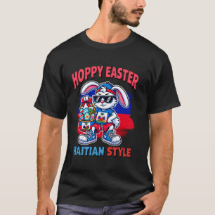 Camiseta Feliz Pascua Estilo Haitiano Conejo Genial para Ni
