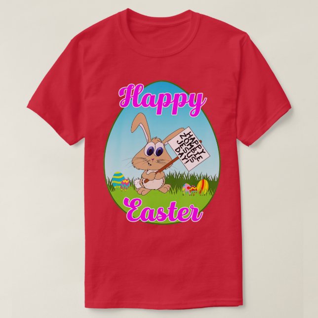 Camiseta Feliz Pascua Feliz Día de Zombie Jesús Protestas C (Diseño del anverso)