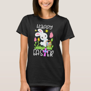 Camiseta Feliz Pascua Flor Bunny Egg Basket Honeybee Chris
