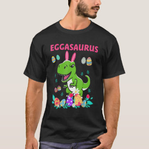 Camiseta Feliz Pascua Gasauro Dino Comer Todo El Huevo Frit