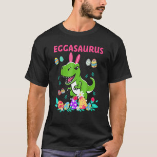 Camiseta Feliz Pascua Gasauro Dino Comer Todo El Huevo Frit