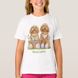 Camiseta Feliz Pascua Goldendoodle Dogs