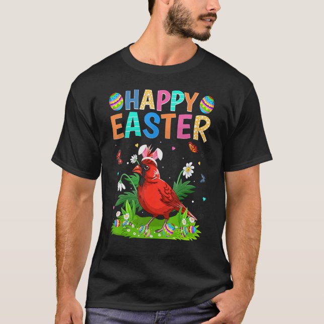 Camiseta Feliz Pascua Graciosa Cardenal Norte Bird Easter S (Anverso)
