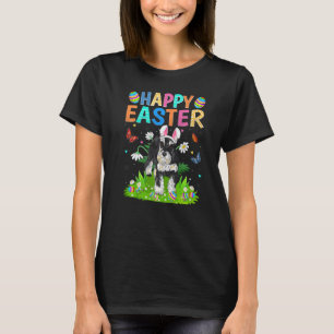 Camiseta Feliz Pascua Graciosa en la Ministra Schnauzer Dog