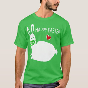 Camiseta Feliz Pascua Gracioso Conejo Blanco
