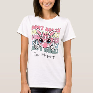 Camiseta Feliz Pascua Groovy Bunny Face, no te preocupes po
