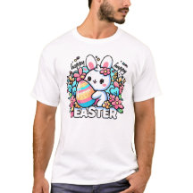 Feliz Pascua - Hermoso conejo Kawaii con Pascua