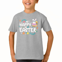 Feliz Pascua, Huevos, Conejo y Flores