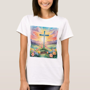 Camiseta Feliz Pascua, ilustracion colorido,