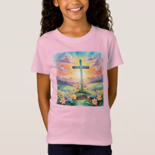 Camiseta Feliz Pascua, ilustracion colorido,