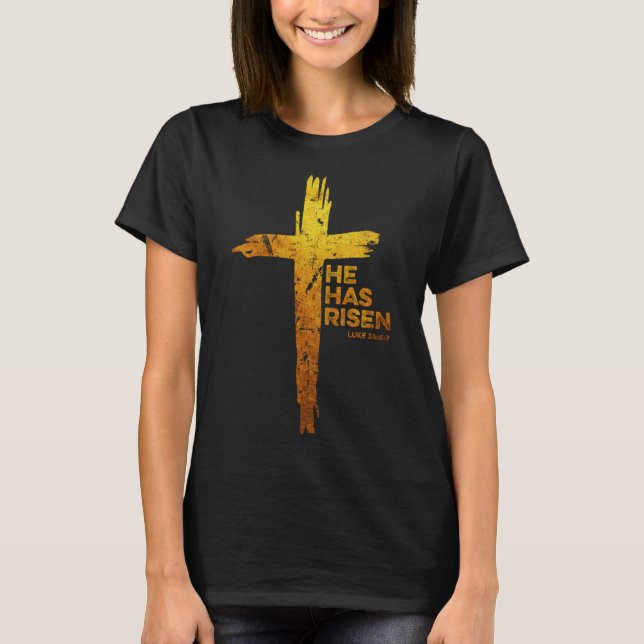 Camiseta Feliz Pascua Jesús, se ha vuelto cristiano religio (Anverso)