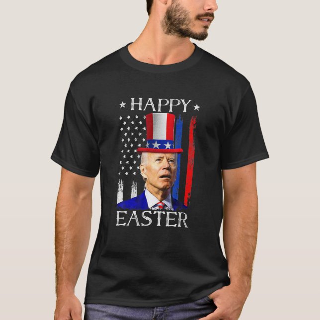 Camiseta Feliz Pascua Joe Biden Confuso 4 De Julio (Anverso)