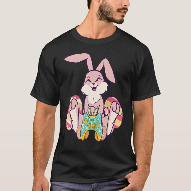 Camiseta Feliz Pascua Joystick Bunny Ear Gaming Niños (Anverso)