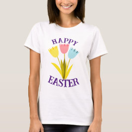 Camiseta Feliz Pascua lindo Tulip Flowers
