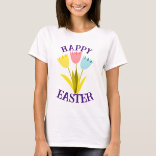 Camiseta Feliz Pascua lindo Tulip Flowers