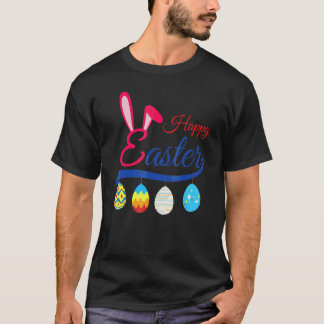 Camiseta Feliz Pascua Lindos Conejos Retriever Dorado Que L