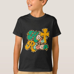 Camiseta Feliz Pascua Lindos Leopardo Él Ha Resucitado Pasc