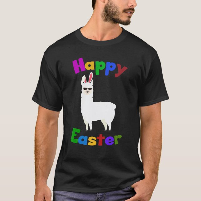 Camiseta Feliz Pascua Llama Conejo (Anverso)