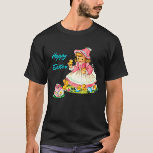 Camiseta Feliz Pascua Niña Con Huevo Azucarado Y Bebé C