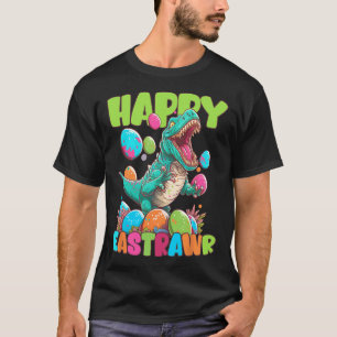 Camiseta Feliz Pascua Niño T-rex Pascua Dinosaurio