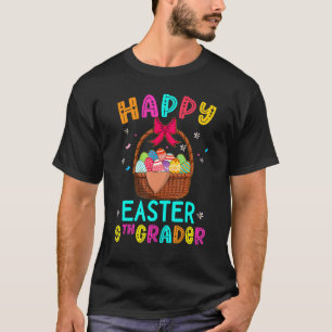 Camiseta Feliz Pascua Novena Grader Egg Basket Bunny Kids T