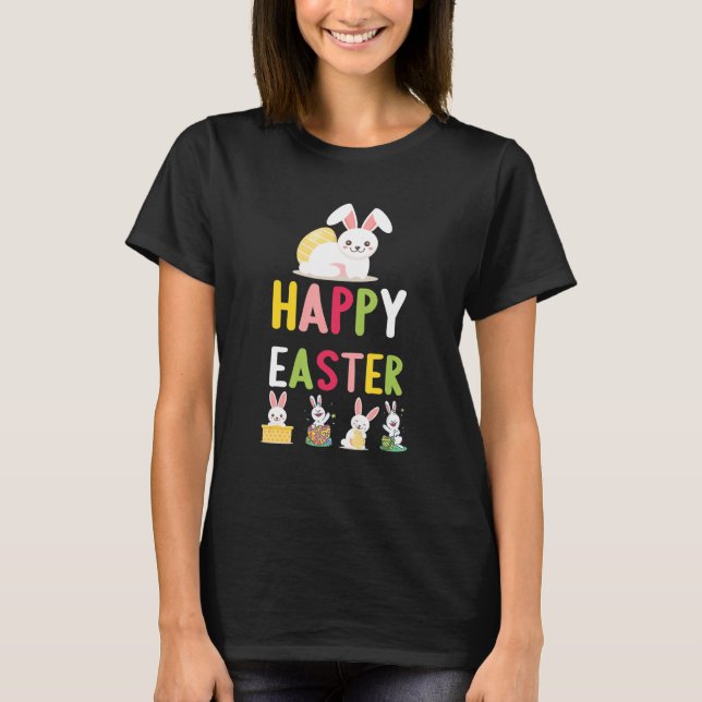 Camiseta Feliz Pascua Para Mujeres Jóvenes Con Conejito Abu (Anverso)