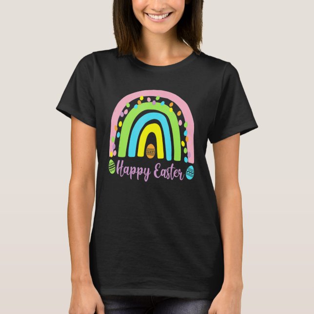 Camiseta Feliz Pascua Para Niños Chicas Estilo Arcoiris Pas (Anverso)