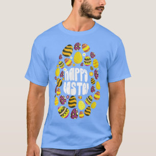 Camiseta Feliz Pascua Para Pascua Huevos Coloridos Día de P