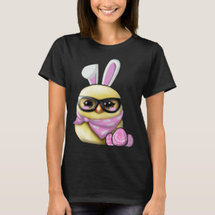Camiseta Feliz Pascua Pollito Conejo Orejas de Conejo Polli