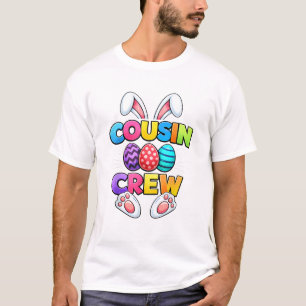 Camiseta Feliz Pascua Prima Tripulación Conejo Familia Comb