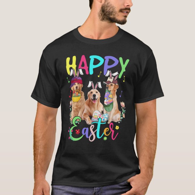 Camiseta Feliz Pascua Tres Amantes Dorados con conejito (Anverso)