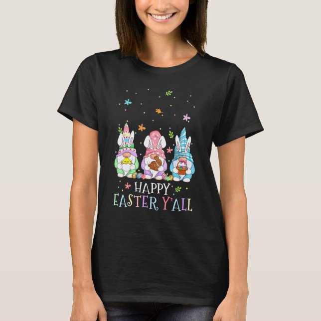Camiseta Feliz Pascua Tres Gnomes Caza de Candía de Arejas (Anverso)