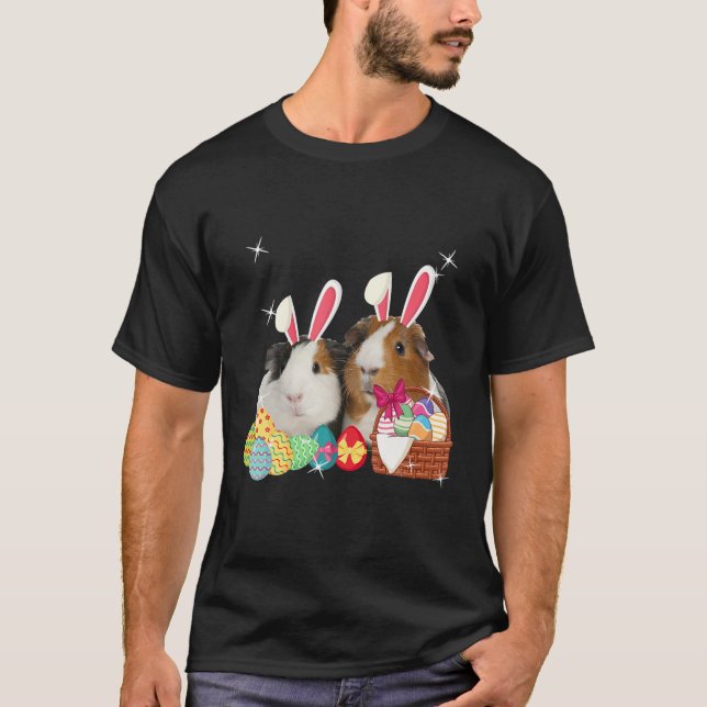 Camiseta Feliz Pascua Tres Guinea Porcino Con Gu De Areja (Anverso)